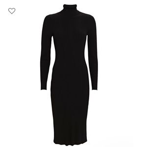Baldwin Black Turtleneck Midi Dress